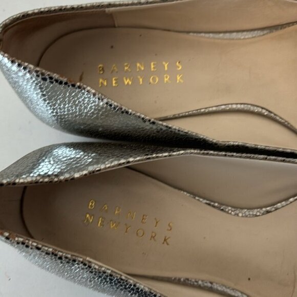 Barney’s New York bronze metallic leather pointed ballet flats w/ bow size 7.5 - Picture 4 of 9